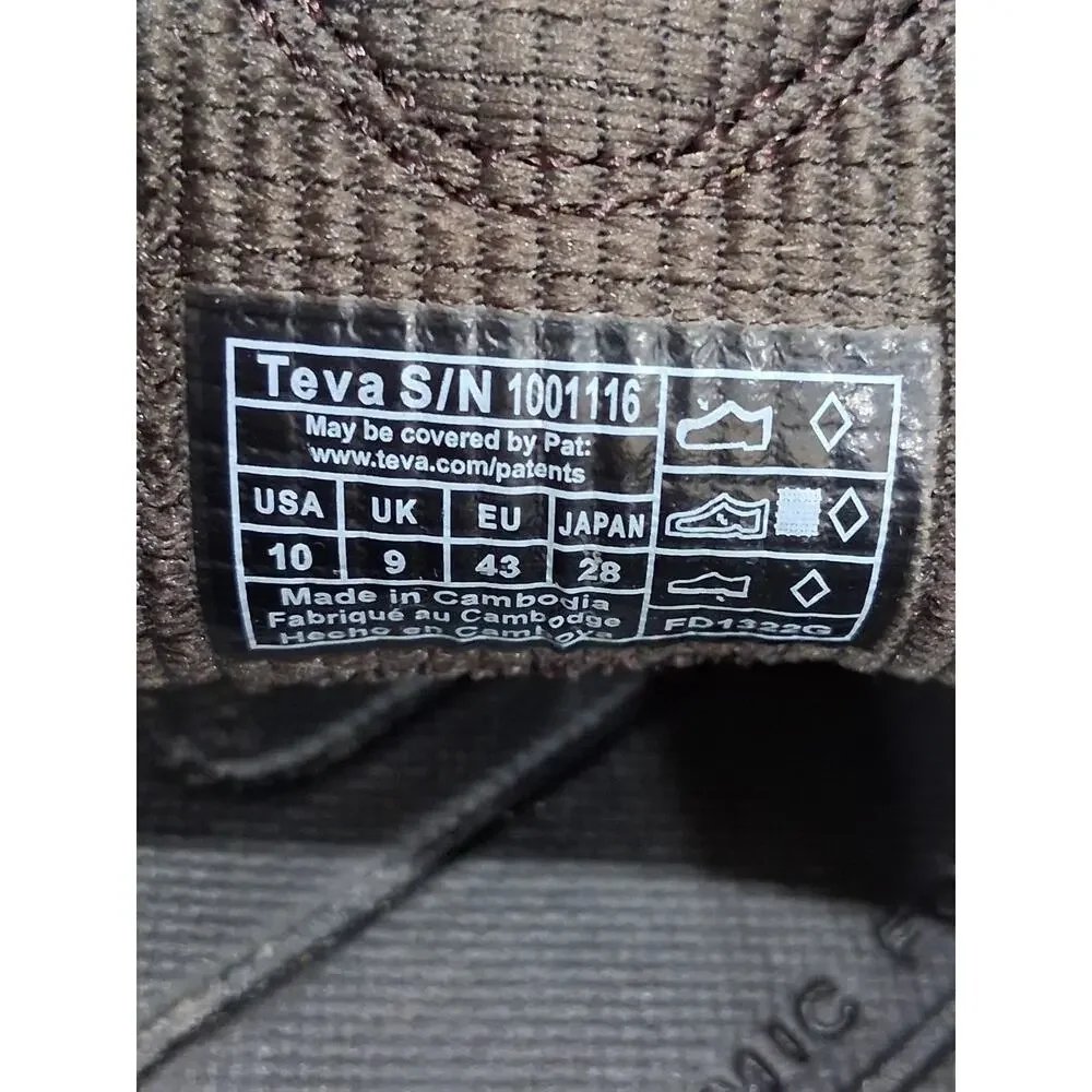 Teva Forebay Fisherman Hiking Water Sandals Shoc Pad Brown 1001116 Mens Sz 10